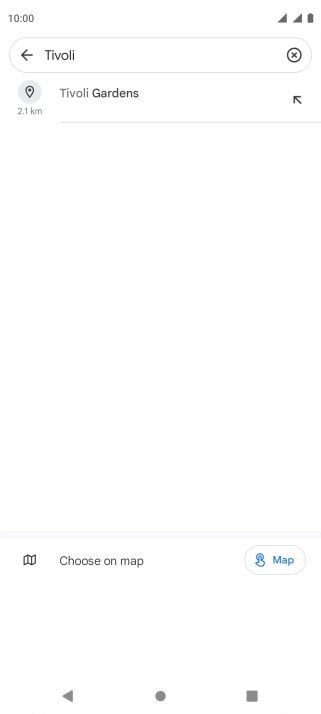 Press the required destination. Press the required destination.