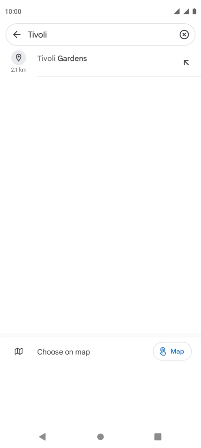 Press the required destination. Press the required destination.