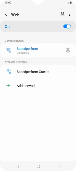 Press the settings icon next to the Wi-Fi network you're connected to.
