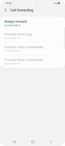 Press the required divert type.