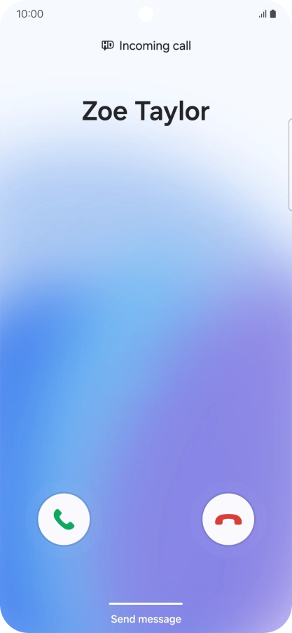 Press and drag the accept call icon right.