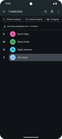 Press the required contact.