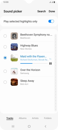 Once you've found a ring tone you like, press Done.