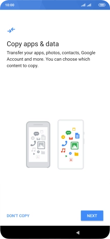 You can transfer the contents of another phone to your phone when it's activated for the first time and after a factory reset. When this screen is displayed, your phone is ready to transfer contents from another phone.