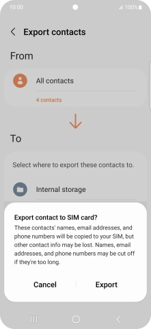 Press Export. Press Export.