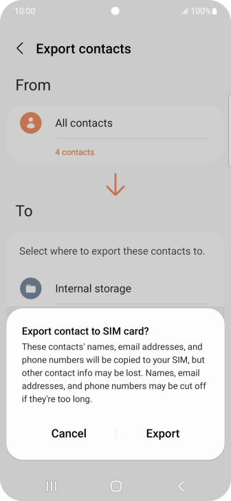 Press Export. Press Export.