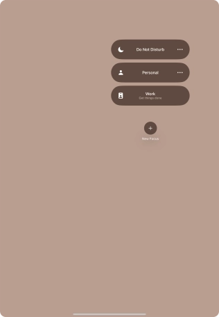 Press the required focus mode to activate or deactivate it immediately.