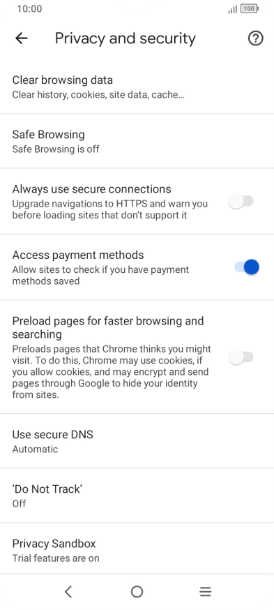 Press Clear browsing data. Press Clear browsing data.