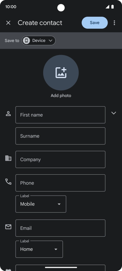 Press First name and key in the required first name.