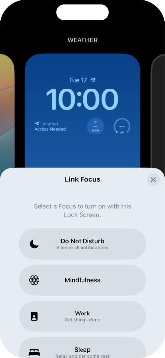 Press the required focus mode. Press the required focus mode.