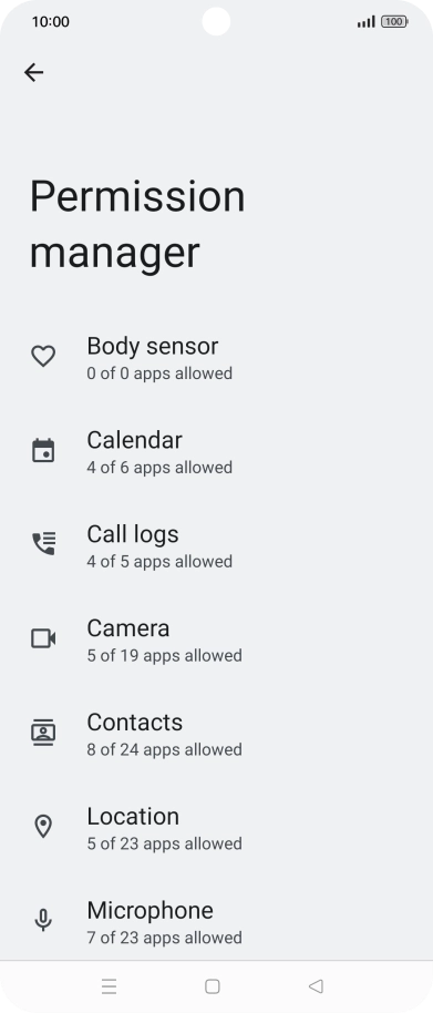 Press the required category.
