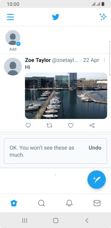 Press the new tweet icon.