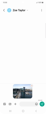 Press the text input field and write the text for your picture message.