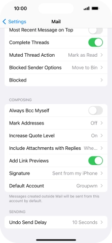 Press Default Account.