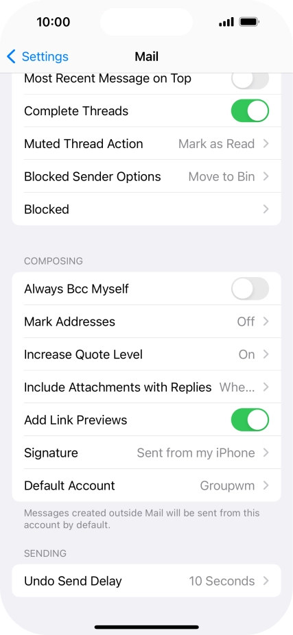 Press Default Account.