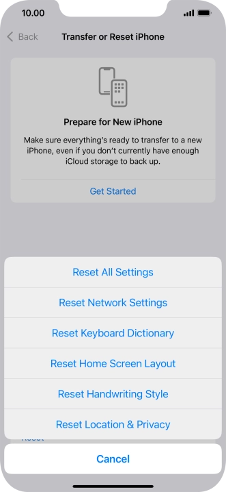 Press Reset Network Settings.
