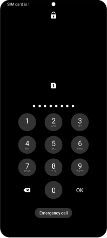 Key in the PUK and press OK.