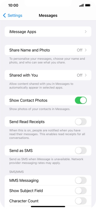 Press the indicator next to 