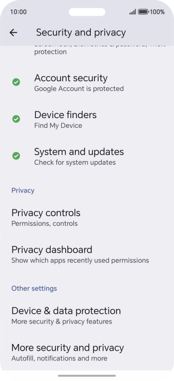 Press Privacy controls.