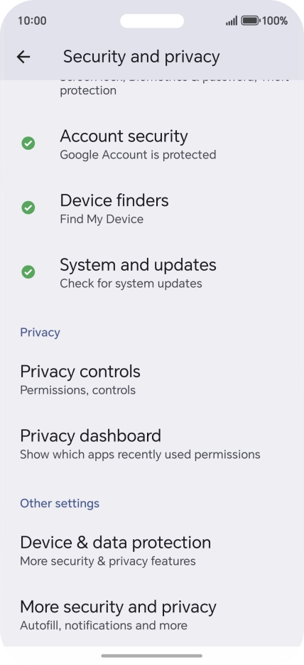 Press Privacy controls.