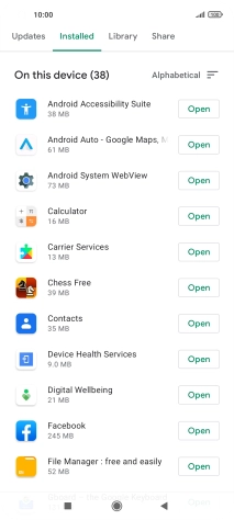 Press the required app.