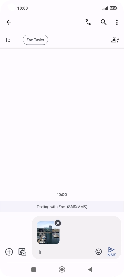 Press the send icon when you've finished your picture message.