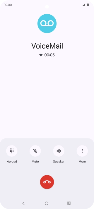 Press the end call icon.