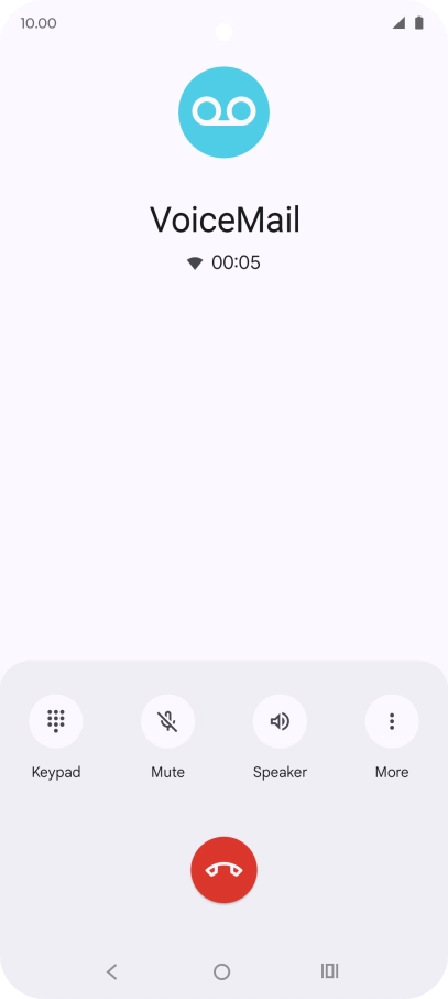 Press the end call icon.