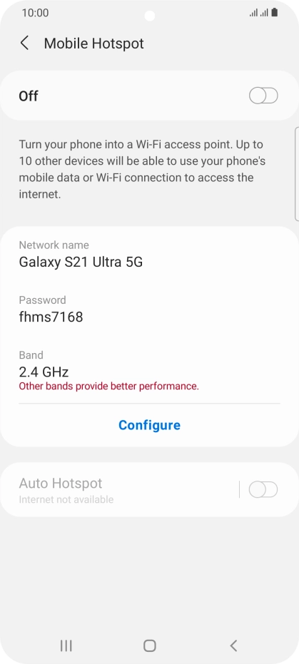 Press Configure. Press Configure.