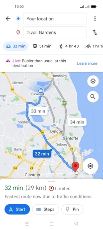 Press the required mode of transportation.