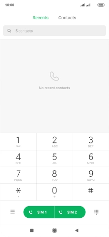 Press the keypad icon.