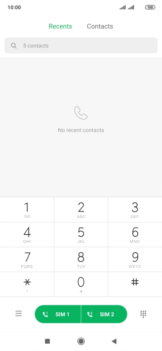 Press the keypad icon.