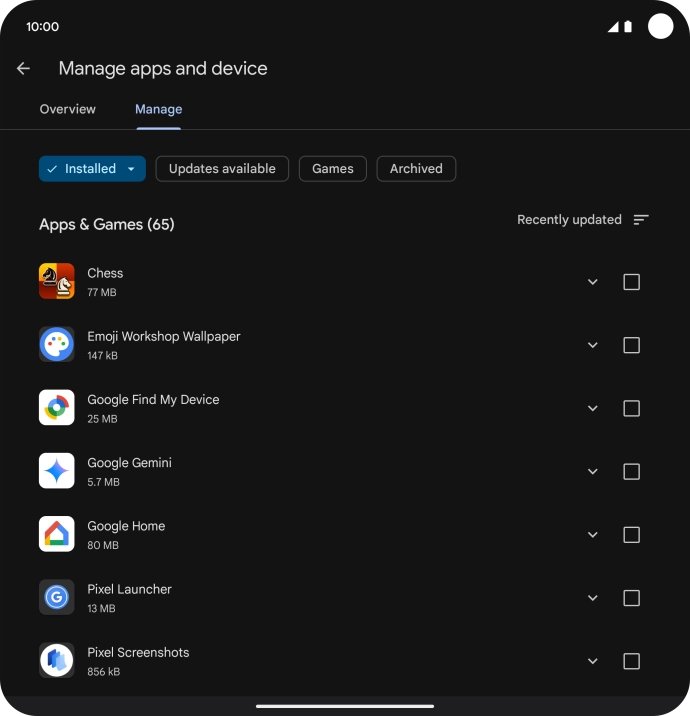 Press the required app.