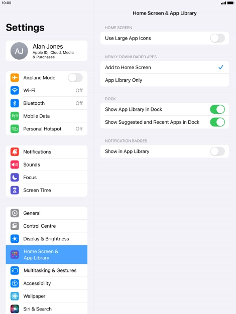 Press the indicator next to 