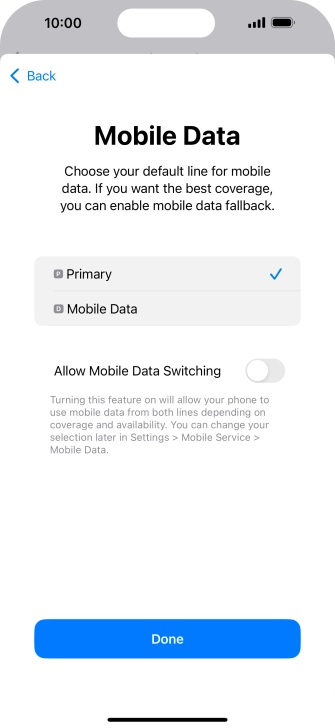 Press the indicator next to 