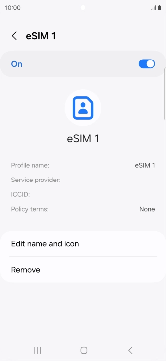 Press Remove and follow the instructions on the screen to delete your eSIM. Press Remove and follow the instructions on the screen to delete your eSIM.