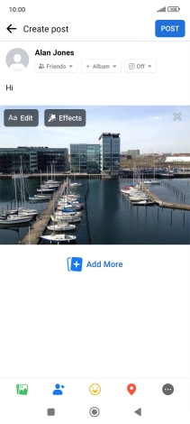 Write the required text and press POST. Write the required text and press POST.