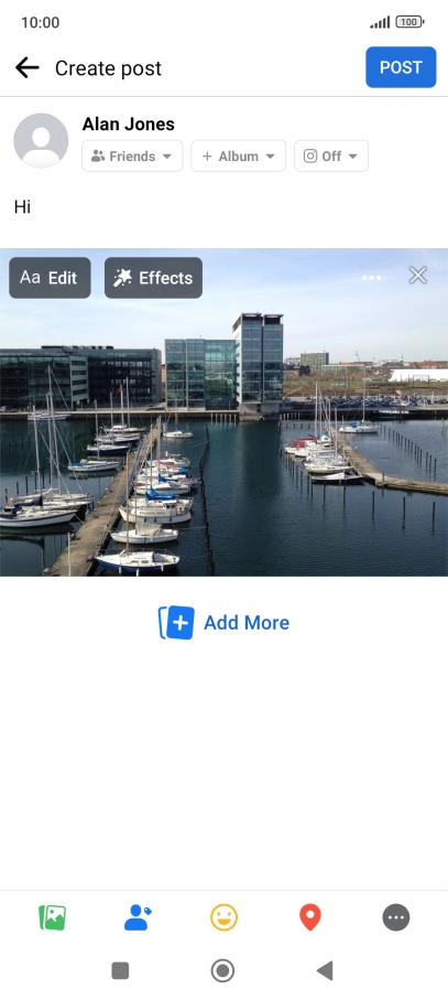 Write the required text and press POST. Write the required text and press POST.