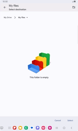 To create a new folder, press the new folder icon and follow the instructions on the screen to create a new folder.