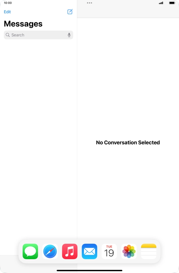 Slide your finger downwards on Dock to minimise it.