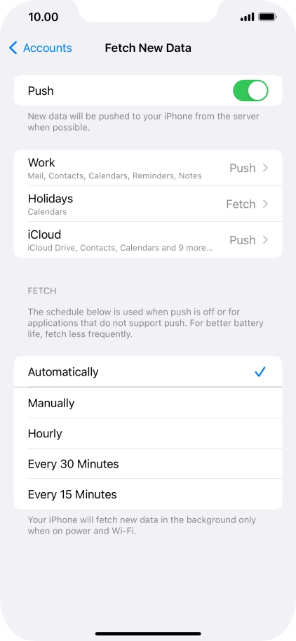Press the indicator next to 