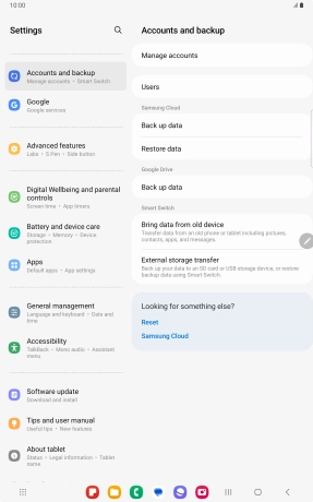 Press Manage accounts. Press Manage accounts.