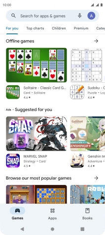 Press the search field.