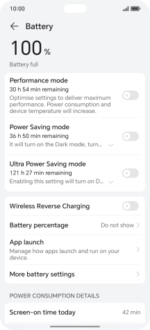 Press More battery settings.