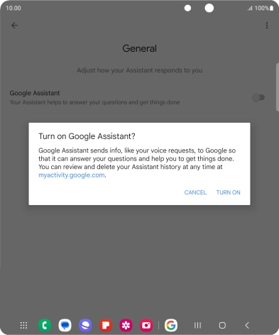 If you turn on the function, press TURN ON.