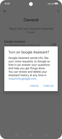 If you turn on the function, press TURN ON.