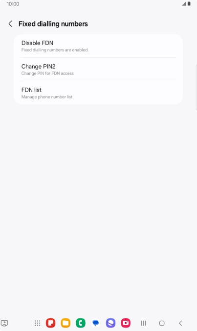 Press Disable FDN. Press Disable FDN.