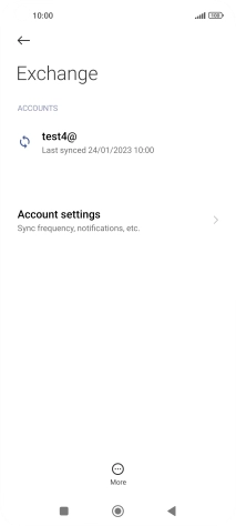 Press the required email account. Press the required email account.