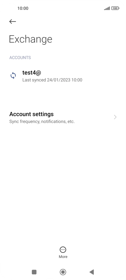 Press the required email account. Press the required email account.