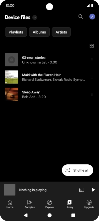 Press the required audio file.
